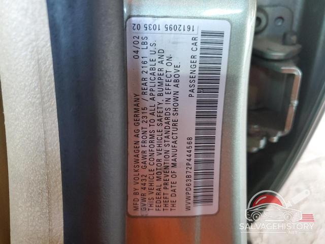 WVWPD63B72P444568 2002 VOLKSWAGEN PASSAT photo no. 12