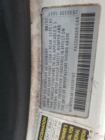 WVWVD63B14E020163 2004 VOLKSWAGEN PASSAT photo no. 12