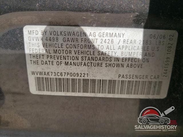 WVWAK73C67P009221 2007 VOLKSWAGEN PASSAT photo no. 13