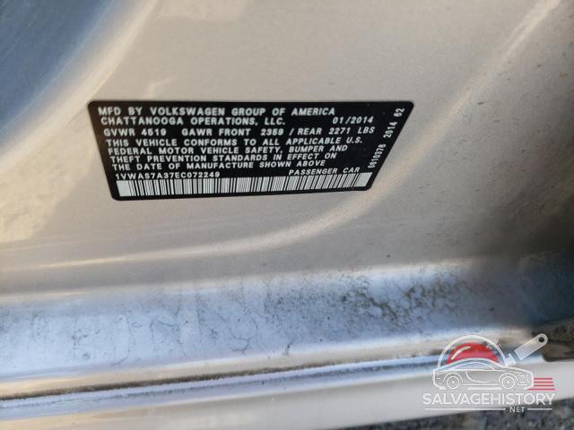 1VWAS7A37EC072249 2014 VOLKSWAGEN PASSAT photo no. 12