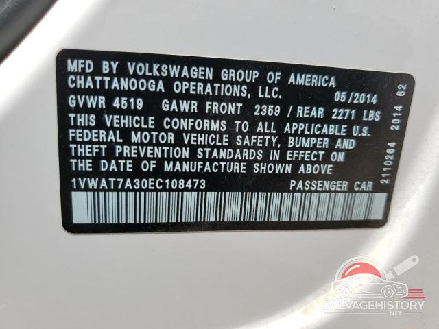 1VWAT7A30EC108473 2014 VOLKSWAGEN PASSAT photo no. 12
