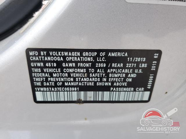 1VWBS7A37EC053981 2014 VOLKSWAGEN PASSAT photo no. 12