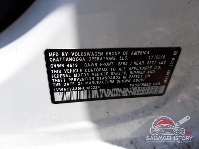 1VWAT7A39HC032224 2017 VOLKSWAGEN PASSAT photo no. 12