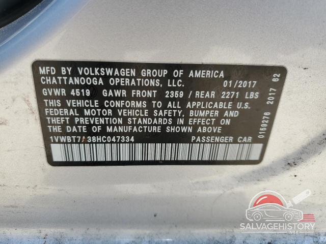 1VWBT7A38HC047334 2017 VOLKSWAGEN PASSAT photo no. 12