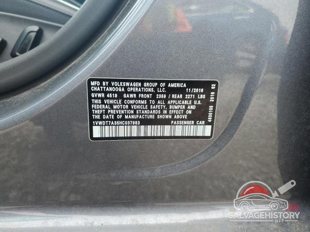 1VWDT7A35HC037983 2017 VOLKSWAGEN PASSAT photo no. 12