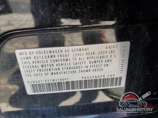 WVWDR71K07W238647 2007 VOLKSWAGEN RABBIT photo no. 12