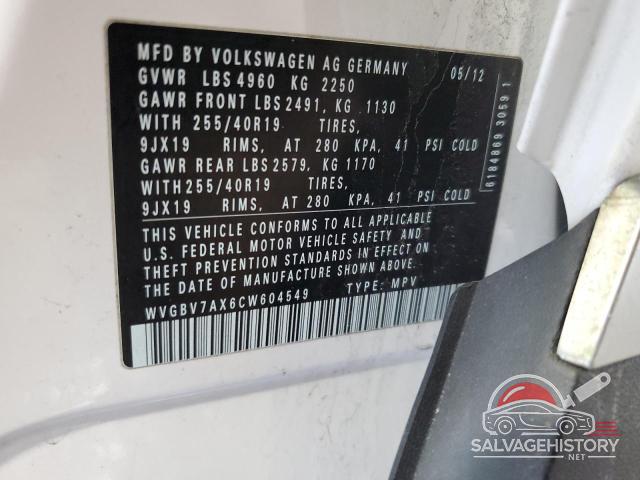 WVGBV7AX6CW604549 2012 VOLKSWAGEN TIGUAN photo no. 14