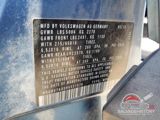 WVGBV7AX0HK031579 2017 VOLKSWAGEN TIGUAN photo no. 13