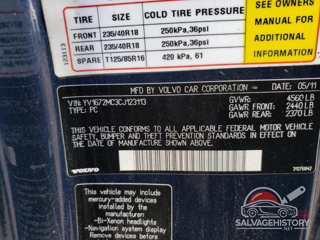 YV1672MC3CJ123113 2012 VOLVO C70 photo no. 12
