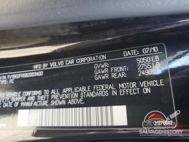 YV1902FH5B2003400 2011 VOLVO S60 photo no. 12