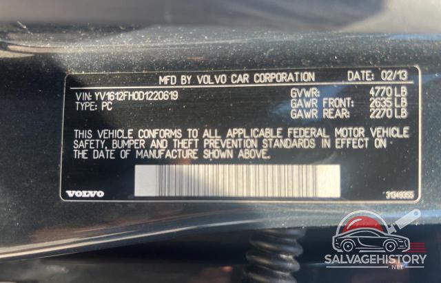 YV1612FH0D1220619 2013 VOLVO S60 photo no. 10