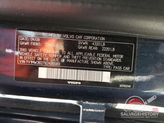 YV1MW382782426589 2008 VOLVO V50 photo no. 12