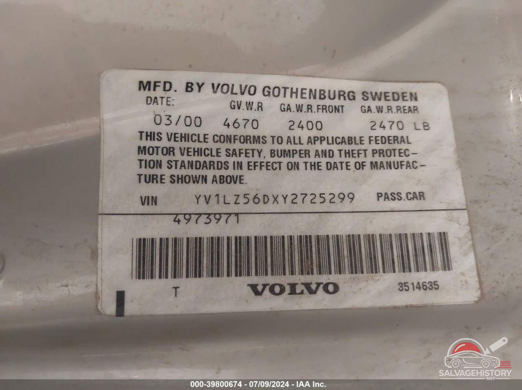 YV1LZ56DXY2725299 2000 VOLVO V70 photo no. 9