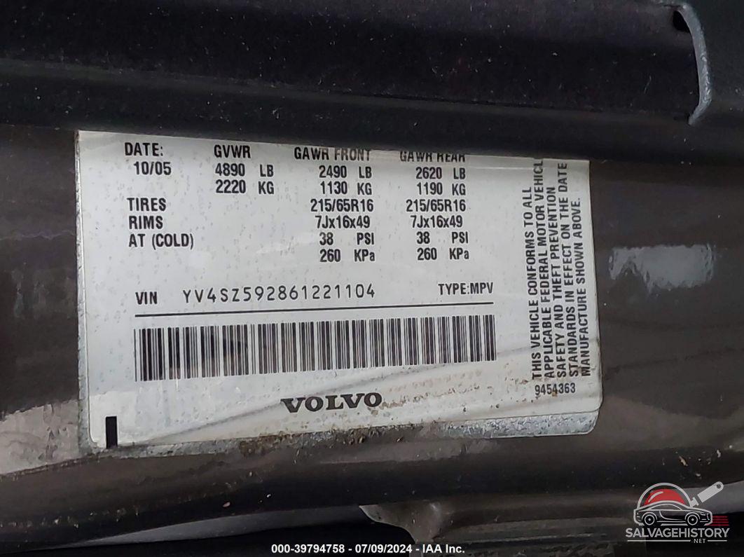 YV4SZ592861221104 2006 VOLVO XC70 photo no. 9