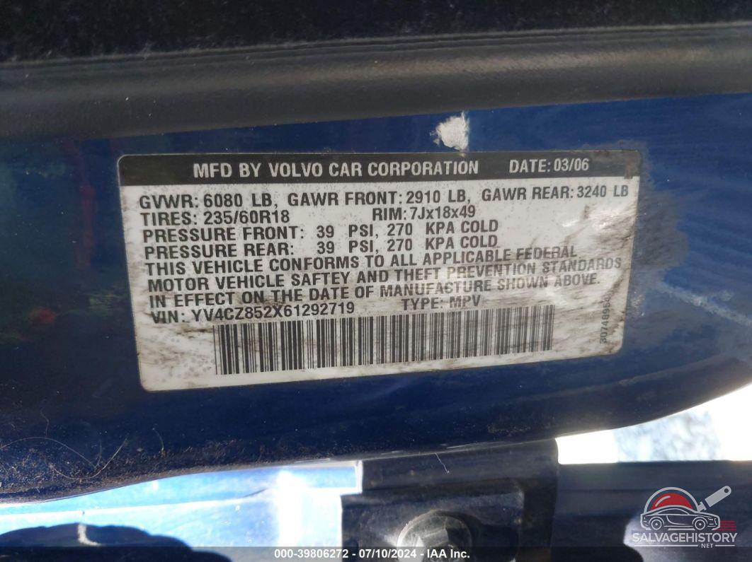 YV4CZ852X61292719 2006 VOLVO XC90 photo no. 9