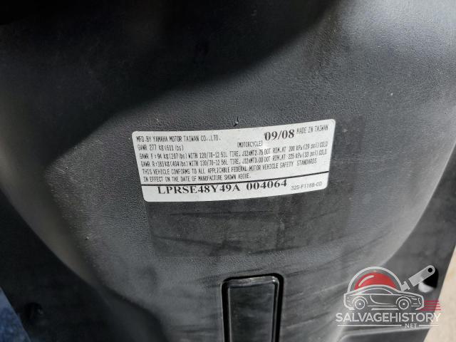 LPRSE48Y49A004064 2009 YAMAHA SCOOTER photo no. 9