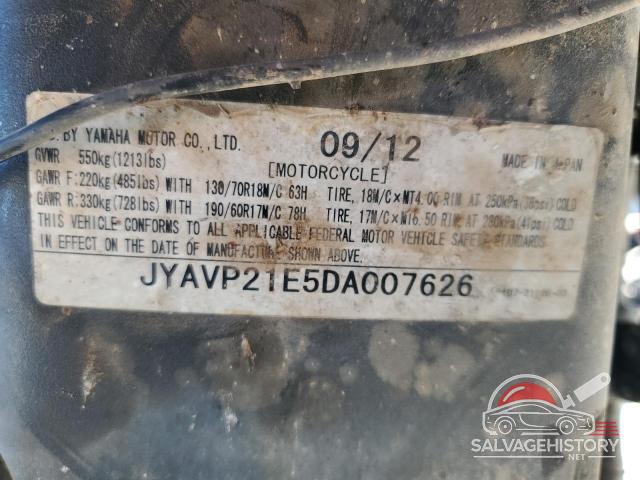 JYAVP21E5DA007626 2013 YAMAHA XV1900 A photo no. 9
