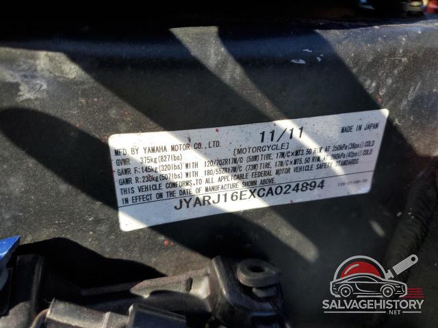 JYARJ16EXCA024894 2012 YAMAHA YZF600 photo no. 8