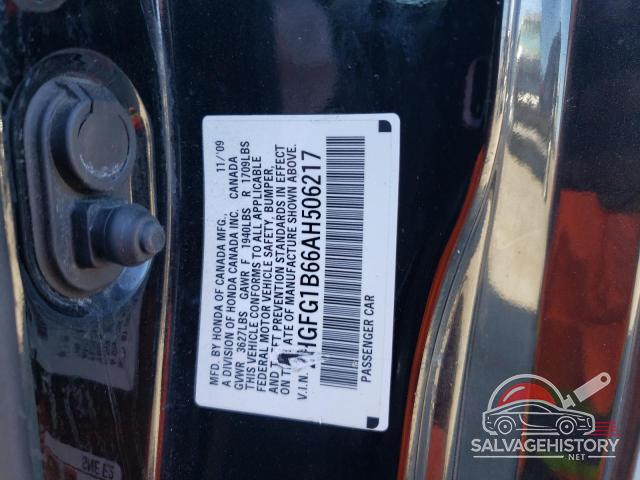 2HGFG1B66AH506217 2010 HONDA CIVIC photo no. 12