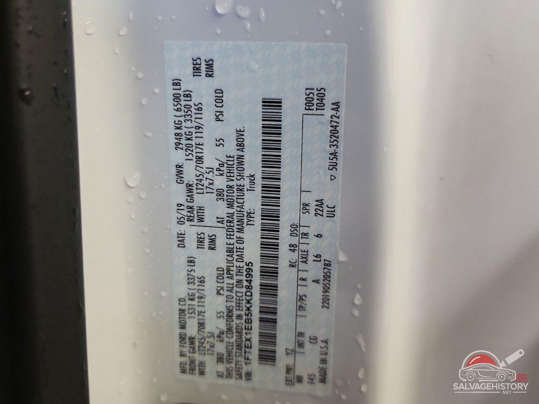 1FTEX1EB5KKD84995 2019 FORD F-150 photo no. 3