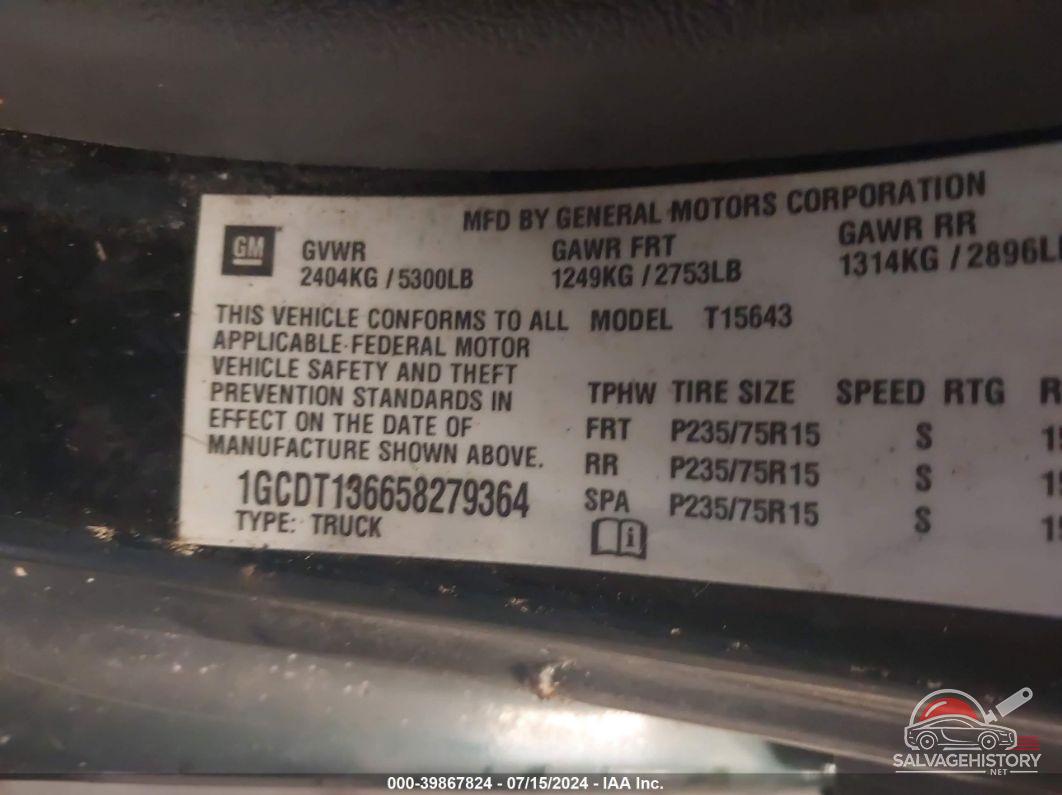 1GCDT136658279364 2005 CHEVROLET COLORADO photo no. 9
