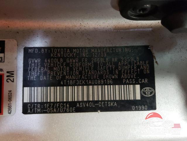 4T1BF3EK1AU089196 2010 TOYOTA CAMRY photo no. 12
