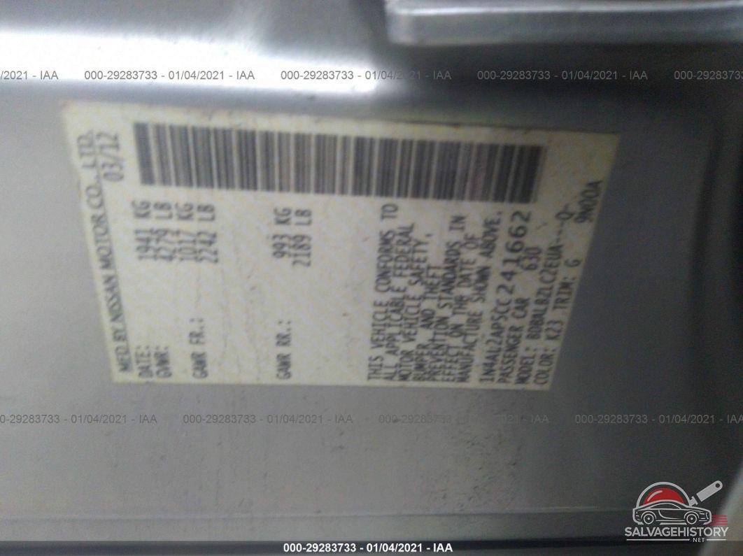 1N4AL2AP5CC241662 2012 NISSAN ALTIMA photo no. 9
