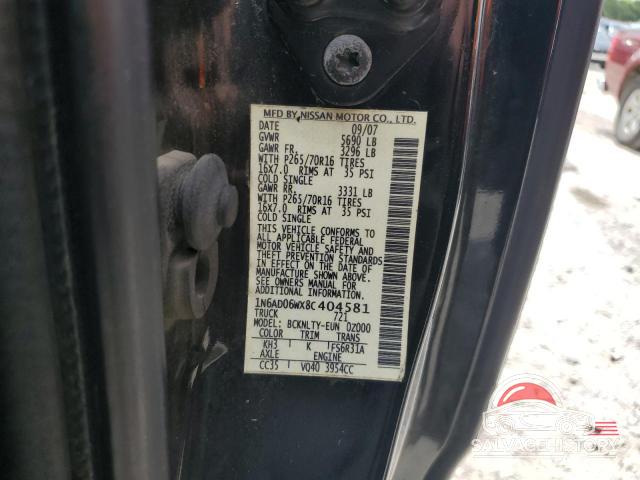 1N6AD06WX8C404581 2008 NISSAN FRONTIER photo no. 12