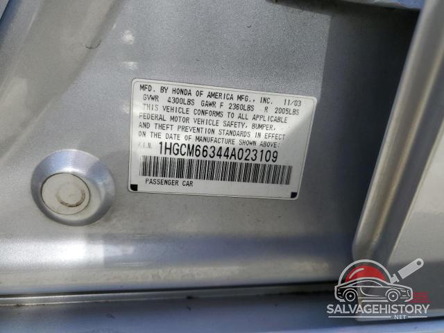 1HGCM66344A023109 2004 HONDA ACCORD photo no. 12