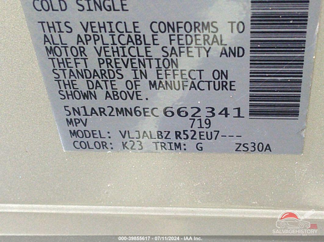 5N1AR2MN6EC662341 2014 NISSAN PATHFINDER photo no. 9