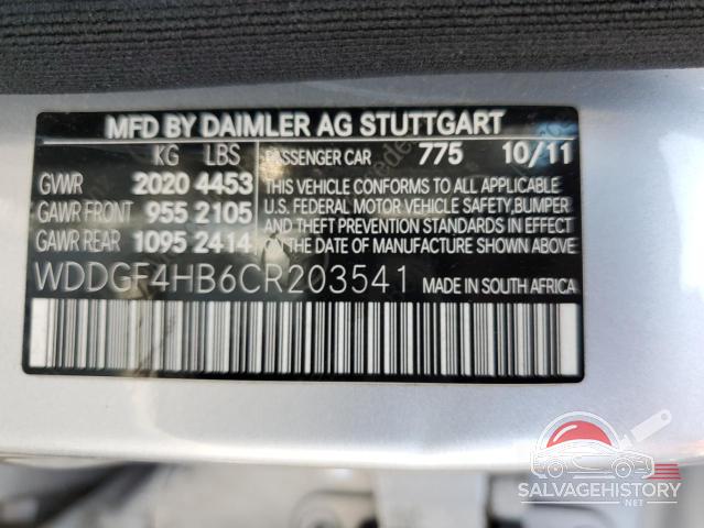 WDDGF4HB6CR203541 2012 MERCEDES-BENZ C-CLASS photo no. 12