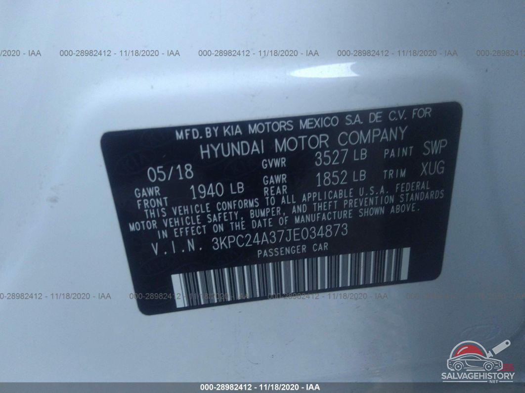 3KPC24A37JE034873 2018 HYUNDAI ACCENT photo no. 9