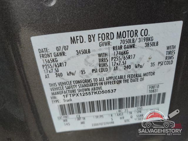 1FTPX12557KD50537 2007 FORD All Models photo no. 12