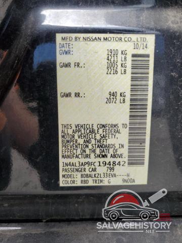 1N4AL3AP9FC194842 2015 NISSAN ALTIMA photo no. 12