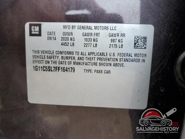 1G11C5SL7FF164179 2015 CHEVROLET MALIBU photo no. 12