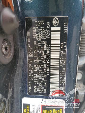 4T1BF1FK4CU598060 2012 TOYOTA CAMRY photo no. 12