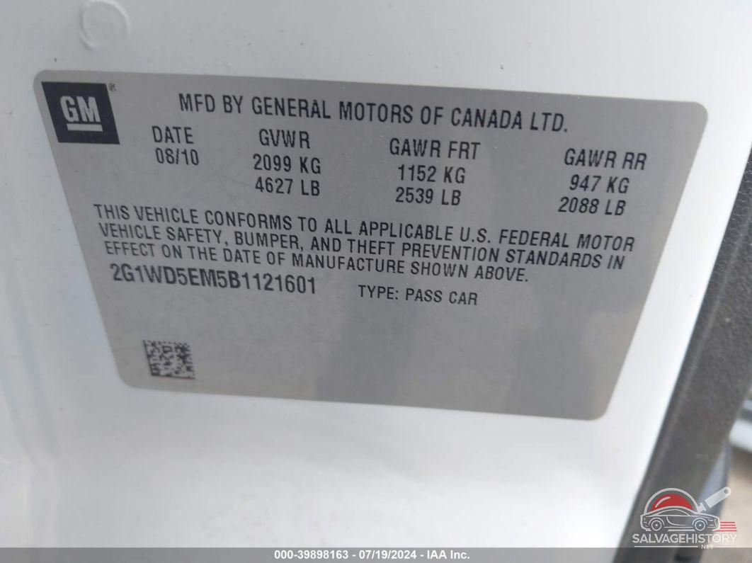 2G1WB5EK3B1140717 2011 CHEVROLET IMPALA photo no. 9