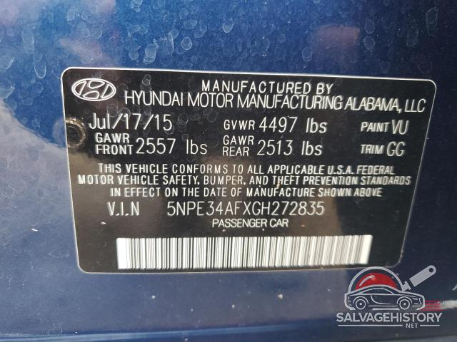 5NPE34AFXGH272835 2016 HYUNDAI SONATA photo no. 12