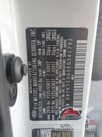 5XYKTCA63EG541792 2014 KIA SORENTO photo no. 13