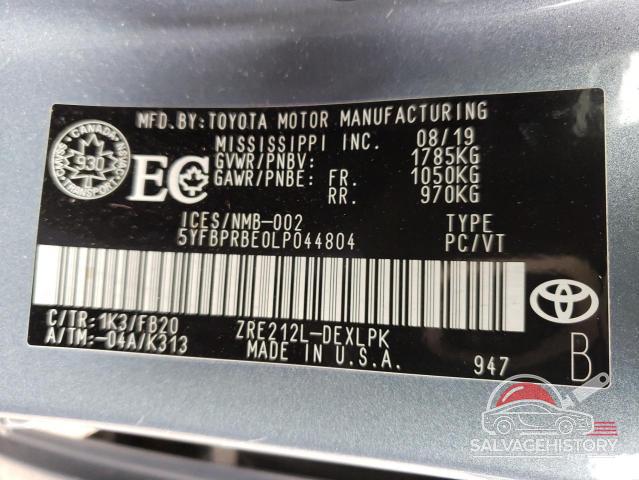 5YFBPRBE0LP044804 2020 TOYOTA COROLLA photo no. 13