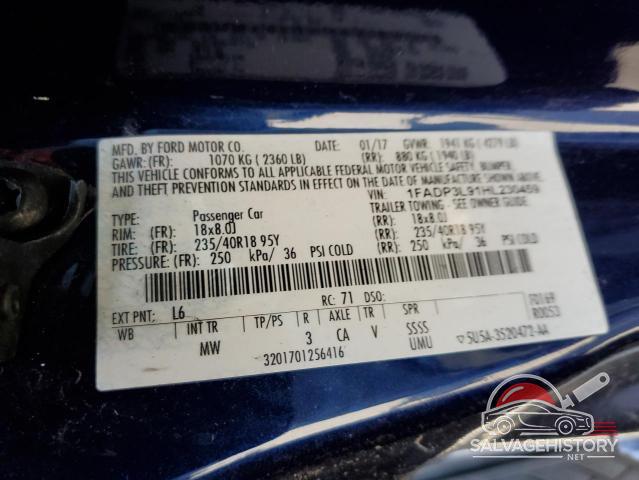 1FADP3L91HL230459 2017 FORD FOCUS photo no. 12