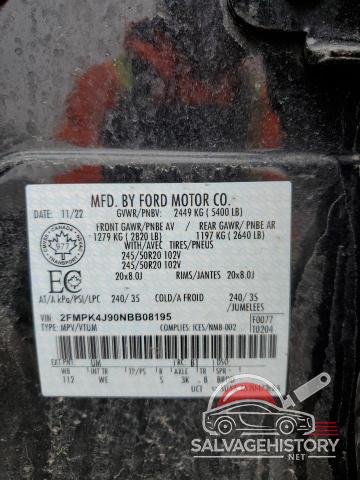 2FMPK4J90NBB08195 2022 FORD EDGE photo no. 14