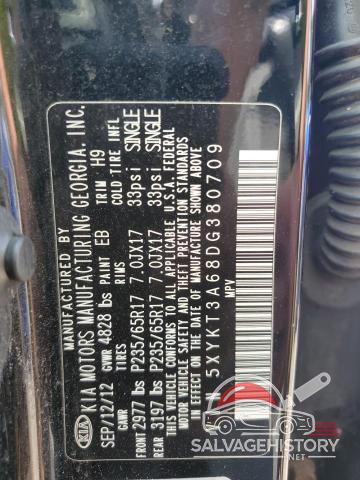 5XYKT3A68DG380709 2013 KIA SORENTO photo no. 13