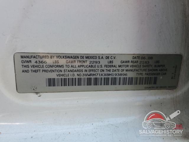 3VWRM71KX8M193896 2008 VOLKSWAGEN JETTA photo no. 12