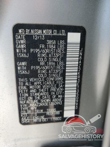 JN8AZ2KR3ET350993 2014 NISSAN CUBE photo no. 12