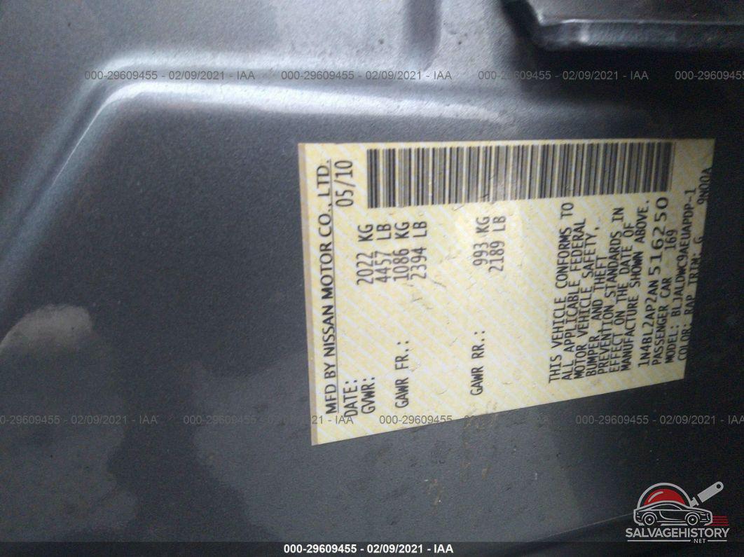 1N4BL2AP2AN516250 2010 NISSAN ALTIMA photo no. 9