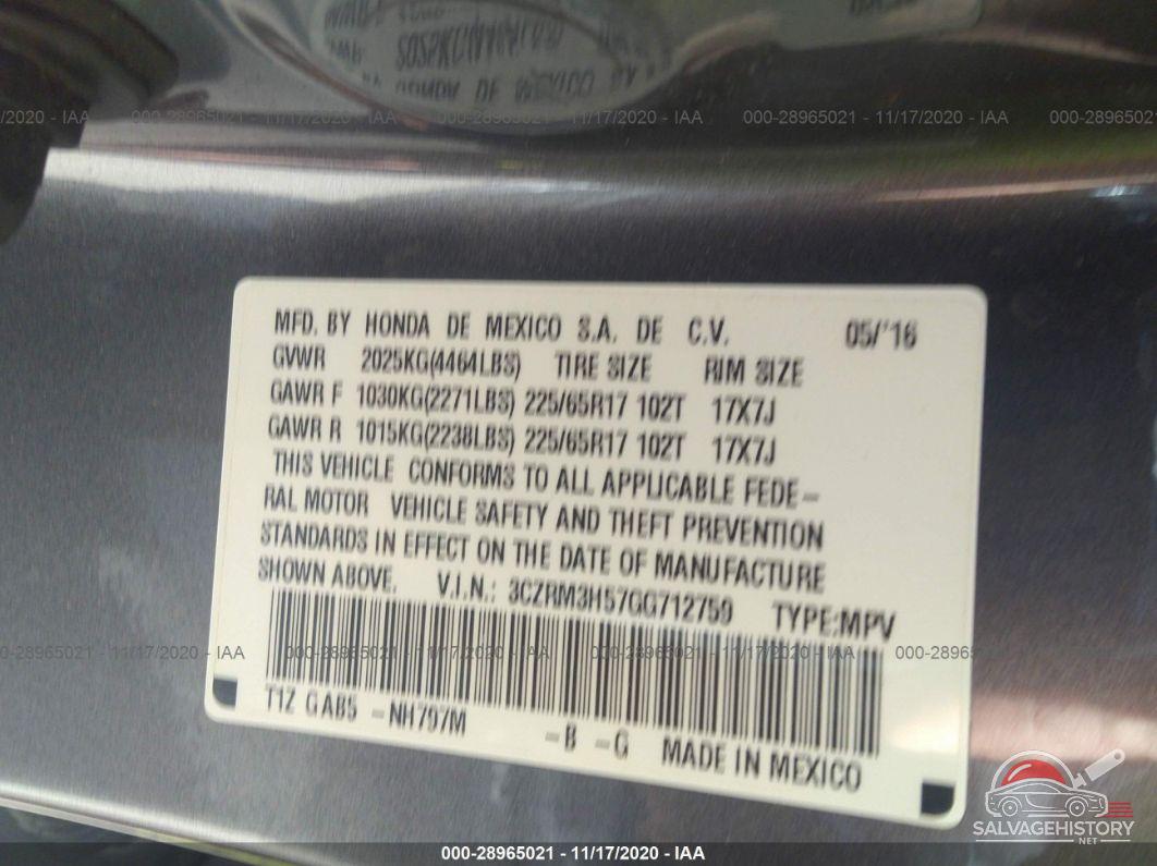 3CZRM3H57GG712759 2016 HONDA CR-V photo no. 9