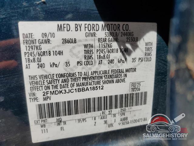 2FMDK3JC1BBA18512 2011 FORD EDGE photo no. 13