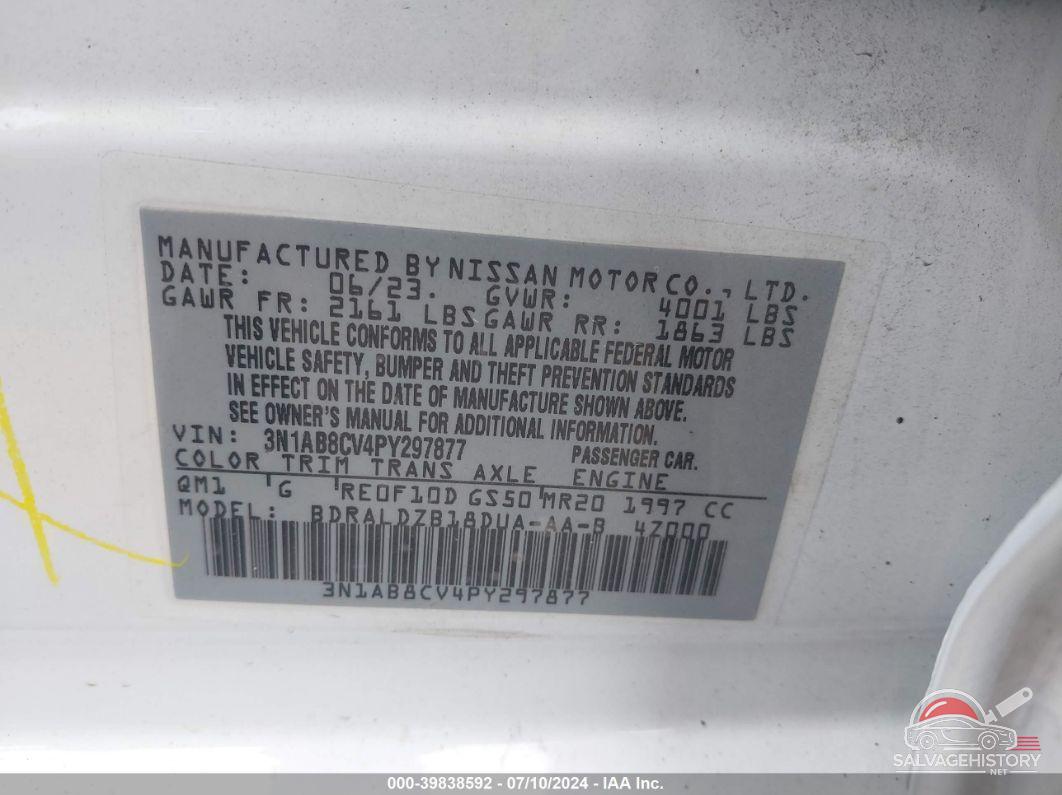 3N1AB8CV4PY297877 2023 NISSAN SENTRA photo no. 9