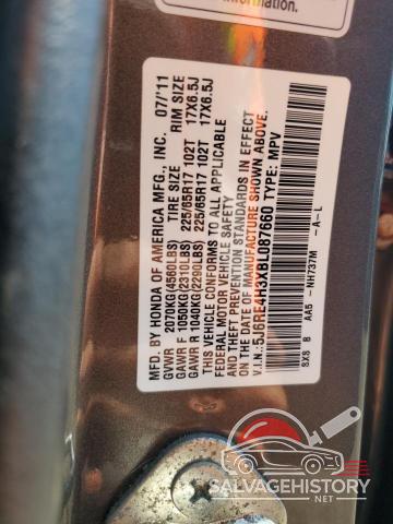 5J6RE4H3XBL087660 2011 HONDA CRV photo no. 12